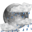 Variação de nuvens com chuva isolada